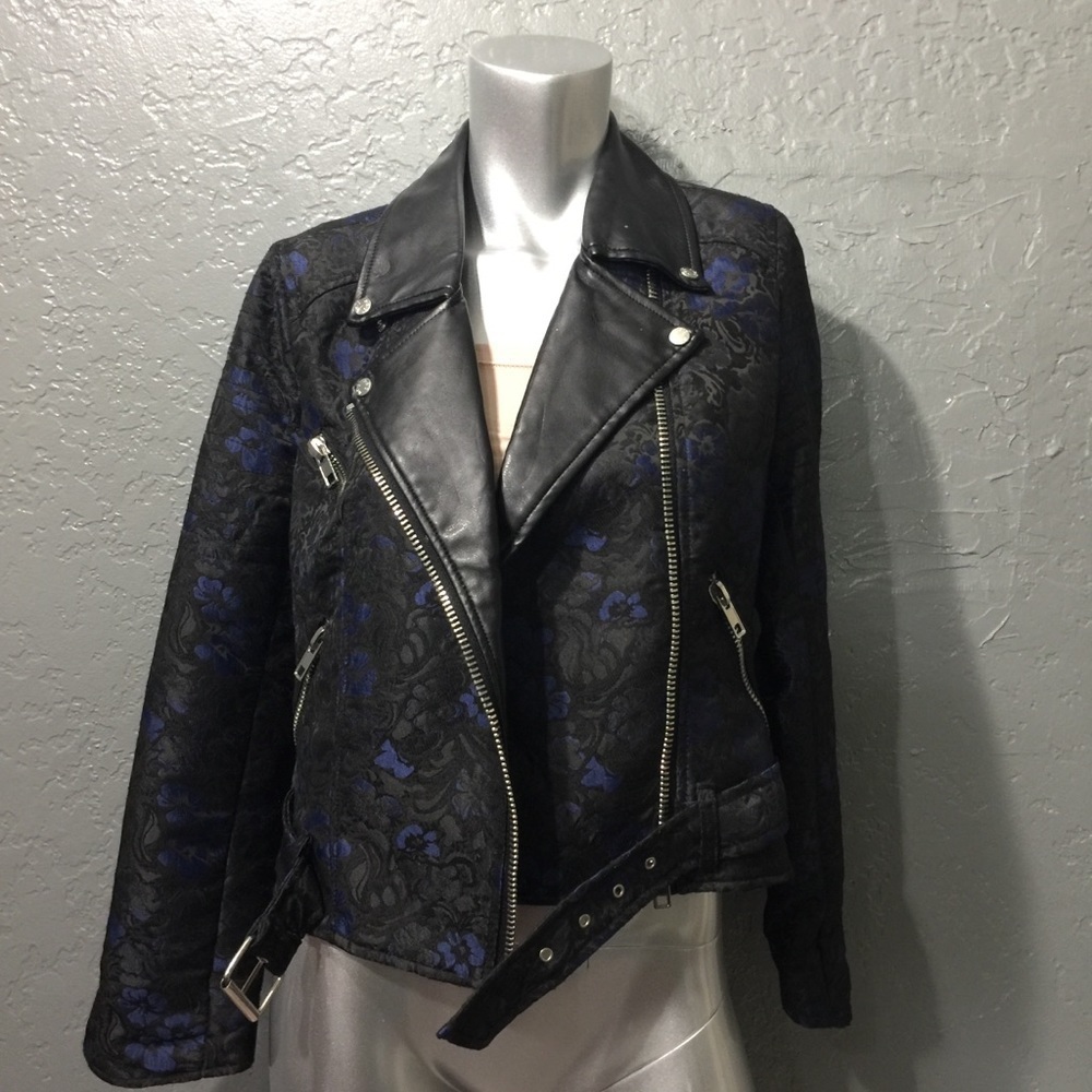 ABS by Allen Schwartz Floral Moto Jacket